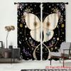2pcs Panels Modern Semi-Sheer Filtering Curtains Suitable For Spring Summer Decor With Mystical Moth & Floral Print