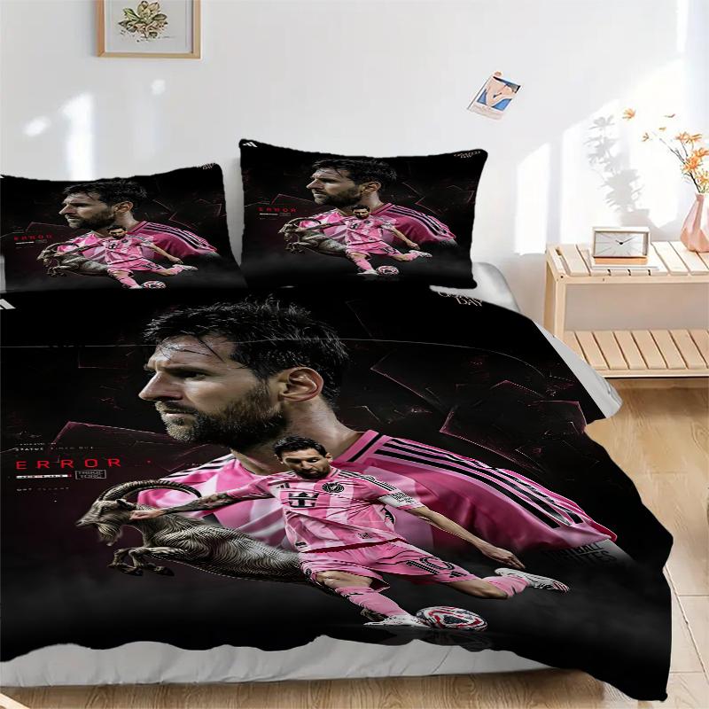 3Pcs Leo Messi'S Iconic Skills Bedding Sets For All Sizes New 3D Printed Bed Cover Comforter Duvet Cover Pillowcase Bedroom Decoration