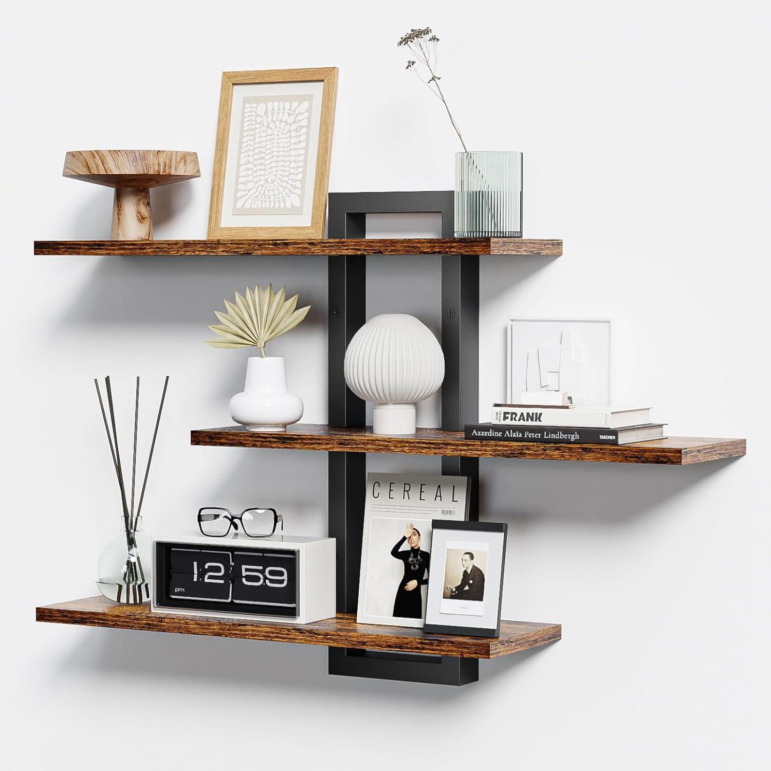 Three-Tier Wall Shelf: Bedroom Bookshelf &