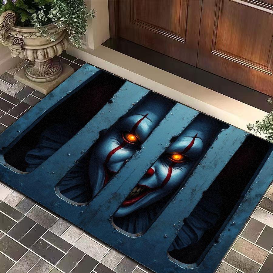 Underfloor Clown Crystal Velvet Carpet Bath Entrance Floor Mat Water Absorbing Anti-Slip Home Decoration