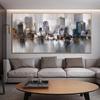 Modern City Building Poster Scenery Pictures for Home Abstract Oil Painting On Canvas Wall Art for Living Room Decoration No Frame