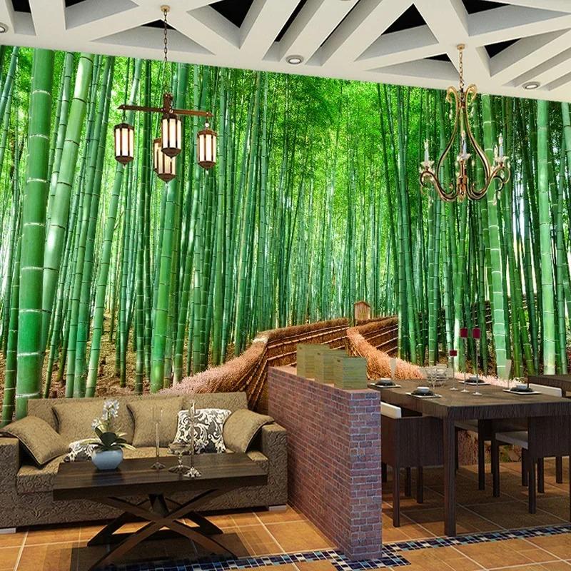 3d Wallpaper Green Bamboo Path Nature Scenery Wall Murals Living Room Restaurant Backdrop Fresco Home Decor