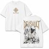 Deus Vult Grafik-T-Shirt, Mittelalterliches Gotisches Oversized-T-Shirt, Vintage Kreuzritter-inspiriertes Shirt, Unisex Streetwear, Einzigartiges Geschenk für Geschichtsfans
