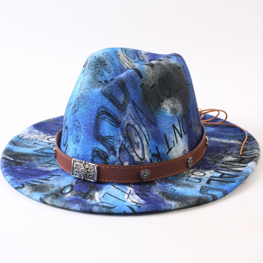 New European and American style letter printing fashion top hat men's and women's fashion jazz hat sunscreen sun hat