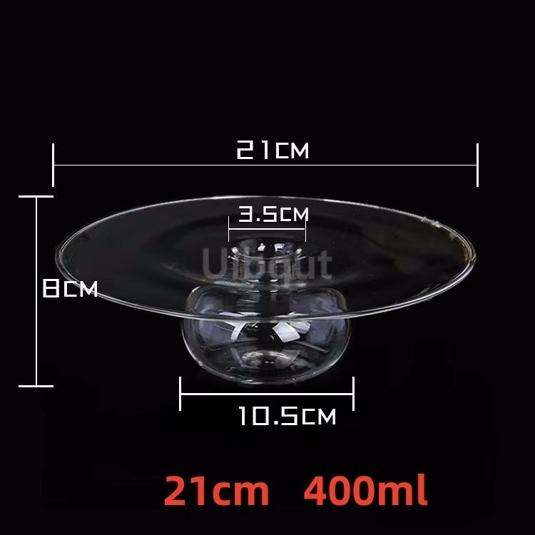 Transparent Glass Bowl with Side Opening Dry Ice Bowl Creative Cuisine Tableware Special Restaurant Salad ceramic bowl set