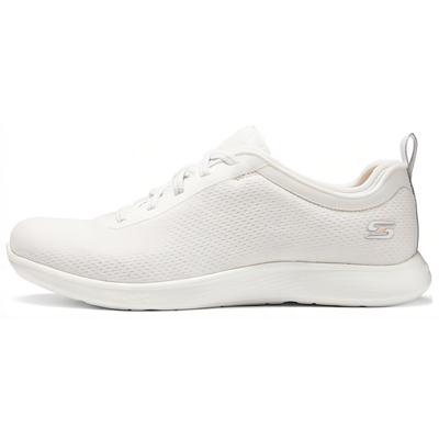 Sport Active Fabric Comfortable Versatile Durable Breathable Lightweight Low-Top Casual Shoes Women Sneaker White 104489-WHT