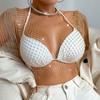 Rhinestone Fishnet Glitter Top Mesh Rhinestone Fishnet Cover Ups  Party