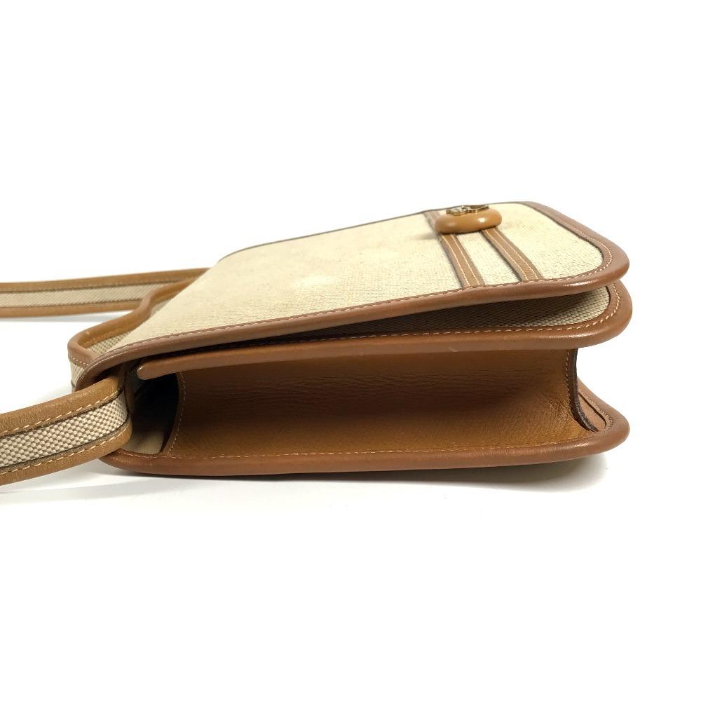 HERMES Horse Cheval Logo Vintage Jockey Crossbody handbag Shoulder Bag Beige