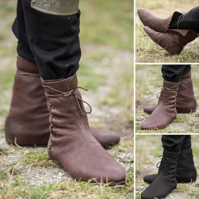 Cosplay Medieval Unisex Victoria Renaissance Boots Shoes Retro Knight Hunter Prince Halloween Carnival Pirate Costumes Props