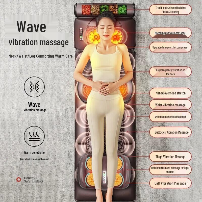 AUX 10-Zone Full Body Massage Mat with Leg & Foot Traction