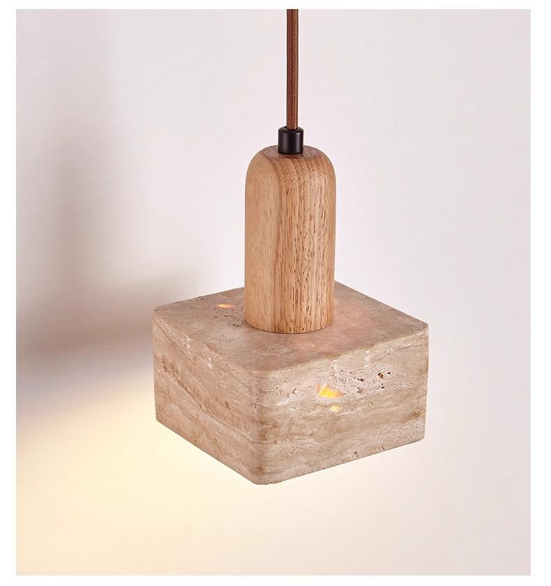 Yellow Travertine Wabi-Sabi Ceiling Light for Entryway or Balcony