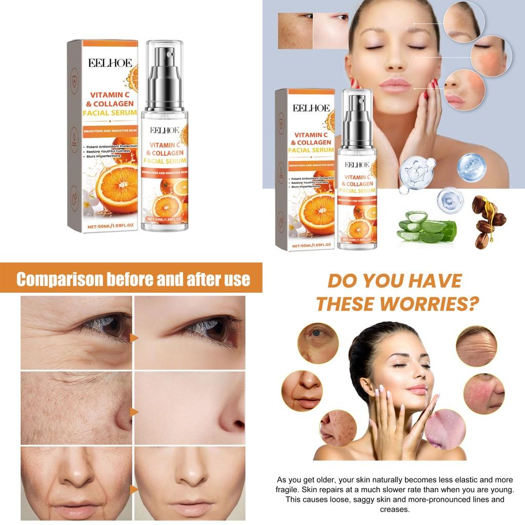 Eelhoe Vitamin C Collagen Facial Serum For Hydration And Moisture 50ml Nourishing Formula