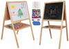 Large Wooden Double-Sided Magnetic Dry-Erase Chalkboard 120Cm