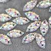 7*15 מ"מ 100 יחידות Marquise Shine Crystal AB צבע בסיס כסף לתפור על ריינסטון לתפור על אבנים כפתורי מרווח עבור תכשיטי בגד עשה זאת בעצמך