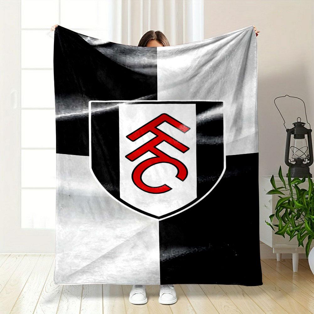 Fulham FC Logo Motif Blanket Print Blanket Soft and Cozy Perfect for the Living Room Bed Sofa or a Nap,gift