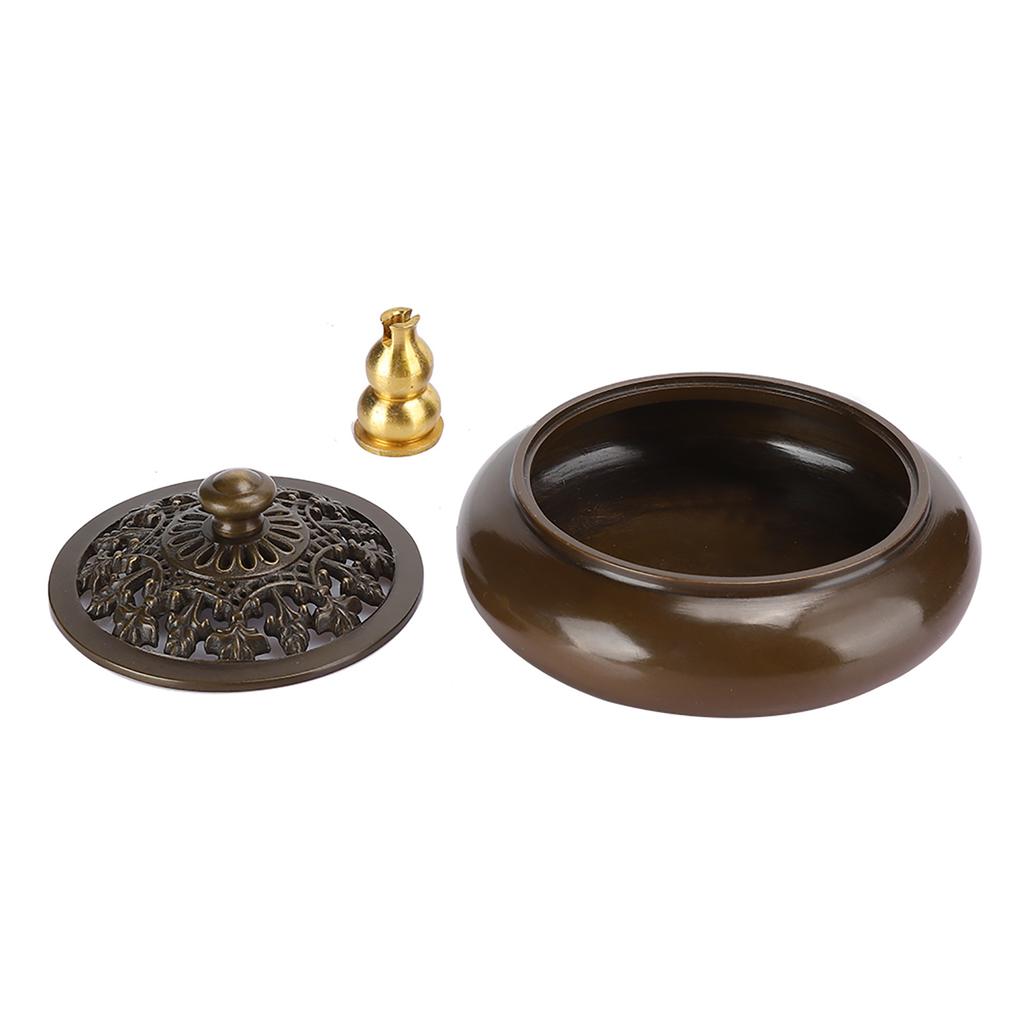 Household Copper Incense Burner Indoor Incense Burner Holders Craft Decoration (3.5 Inches)