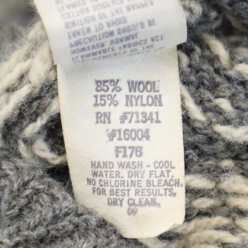 L.L.BEAN 80s Made In USA Vintage Nordic Pattern Long Sleeve Knit Cardigan Women Used