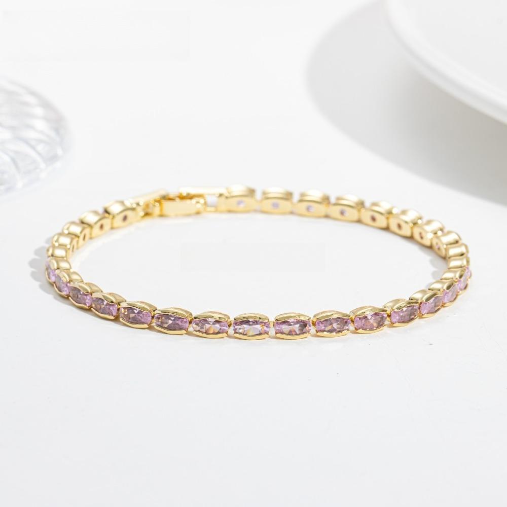 Fashion Niche Spring Summer Colorful Bucket Zircon Bracelet Hot Selling Electroplated Color Preservation Bracelet High-end Feel