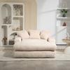Modern Corduroy Sleeper Sofa Cloud Couch with 3 Soft Cushions, Comfortable Single-Seat Floor Sofa for Living Room Apartment Office (Beige)