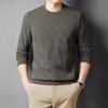 Neues Herren-Sweatshirt Jacquard Rundhals Modisch Bequem Lässig und Vielseitig Langärmiges Basis-T-Shirt