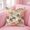 Late Autumn Animal Print Pattern Cushion Cover Linen Pillowcase Cover Soft Decor for Sofa Home Room
