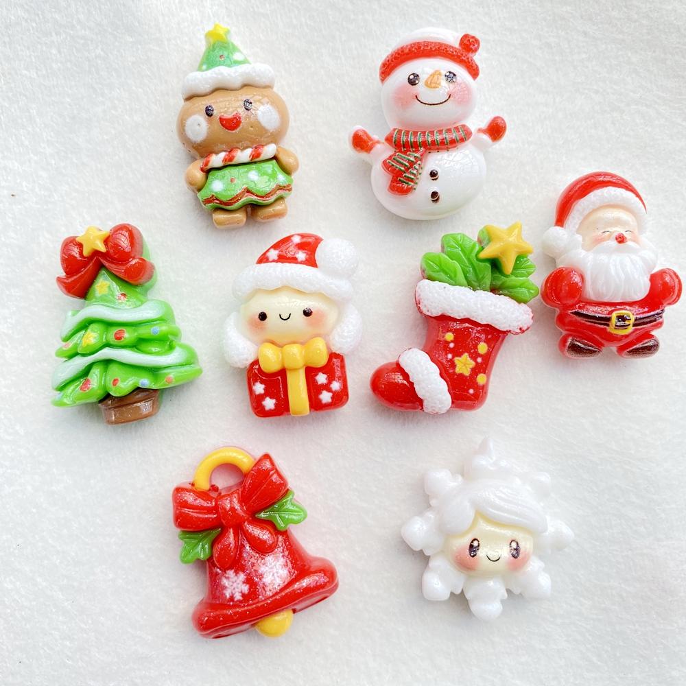 10 Bucăți Nou Drăguț Rășină Om de Zăpadă de Crăciun, Brad, Serie Clopoțel Mic Spate Plat Scrapbooking DIY Bijuterii Artizanat Accesorii de Decor