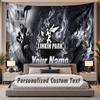 Individualus vardas Tekstas Sieninė gobelenas Linkin Parkas Personalizuotas poliesterio sieninis gobelenas Miegamajam ir kambariui