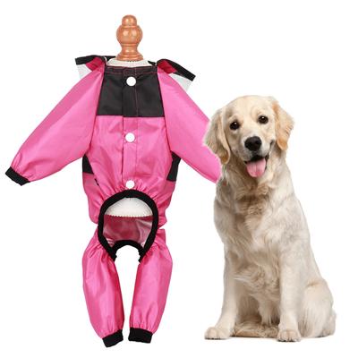Hunde-Regenbekleidung 4 Beine Hund Wasserdichter Regenmantel Vier Jahreszeiten Haustierkleidung Outdoor-Aktivität Haustier-Regenmantel mit Transparenter Kapuze