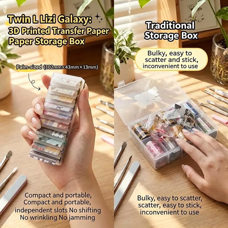10 Grid Nail Transfer Paper 3D Printed Organizer Box Colorful Display Stand For Foil Sticker Storage Portable Nail Salon