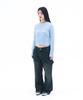 AMES-WORLDWIDE Basic Pullover Knit Light Blue