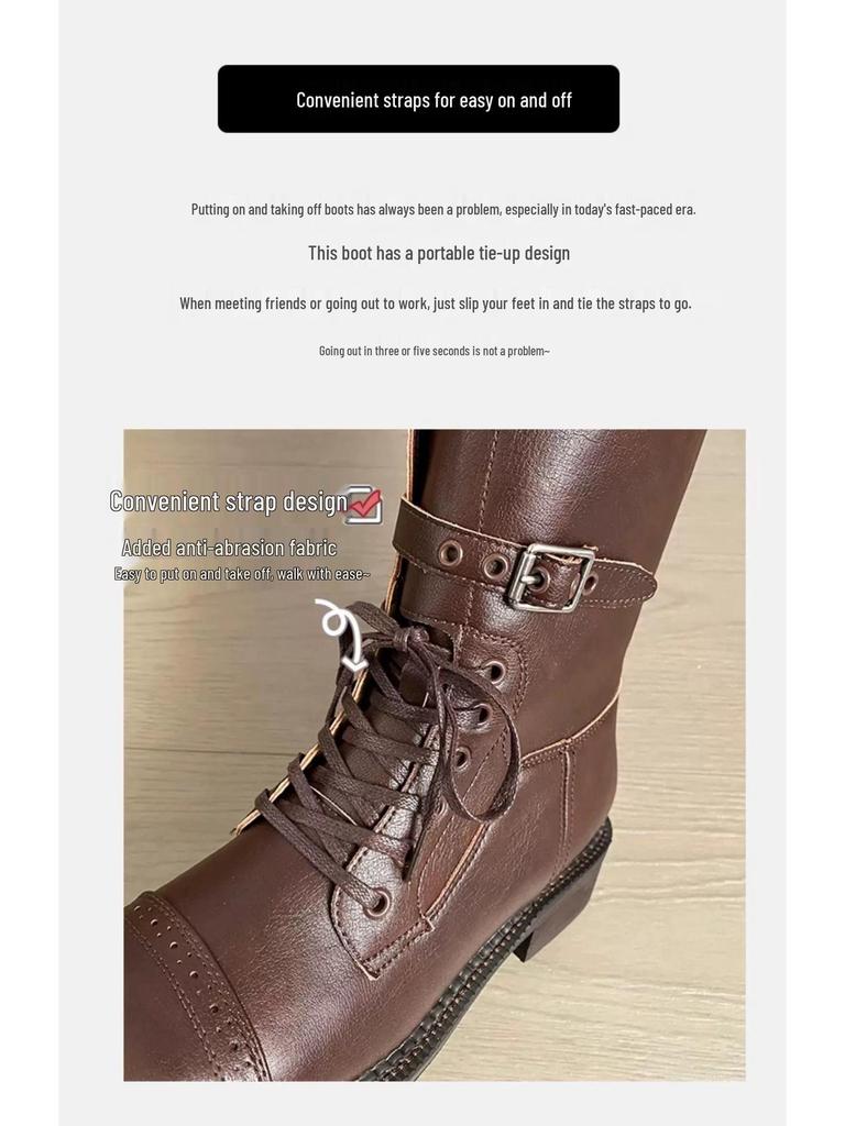 Rapid Delivery: 2025 Women's Retro Hidden Heel Western Motorcycle Boots