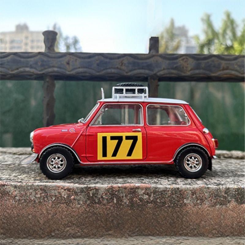 1:18 Morris Mini Cooper MK1 Rally Alloy Racing Car Model Diecast Metal Track Off-road Vehicle Car Model Simulation Kids Toy Gift