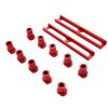 10Pcs Bench Dogs Non Slip Clamps Aluminum Alloy Woodworking Workbench Stops 20mm Dia with 2Pcs Base Red