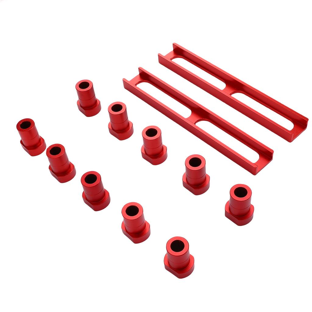 10Pcs Bench Dogs Non Slip Clamps Aluminum Alloy Woodworking Workbench Stops 20mm Dia with 2Pcs Base Red
