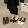 Temperament high-heeled bag head half slippers outer wear women's shoes spring and summer 2025 new thick heel not tired feet shallow mouth single sho