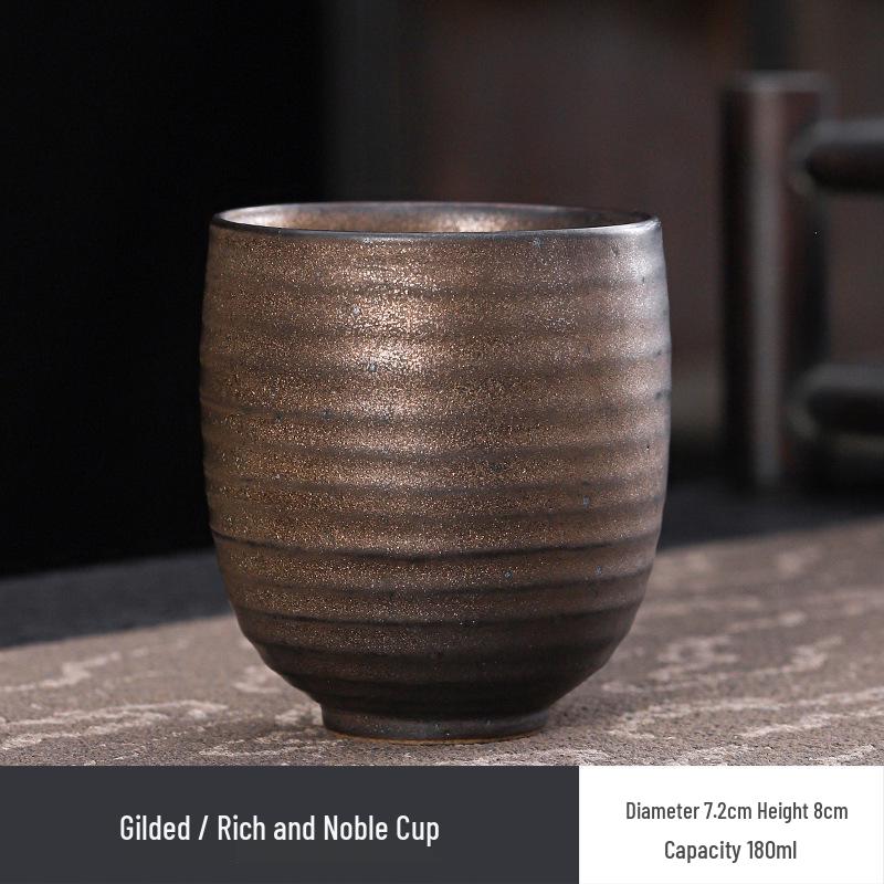 Hearthside Ceramic Japanese Tea Tasting Cup - Retro Coarse Pottery Gongfu Style