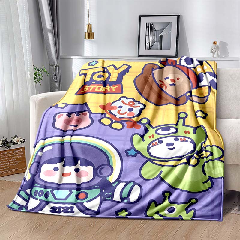 Various Styles and Sizes Toy Stories Cartoon Print Soft Blanket Bedroom Living Room Sofa Office Nap Camping Travel Shawl Blanket