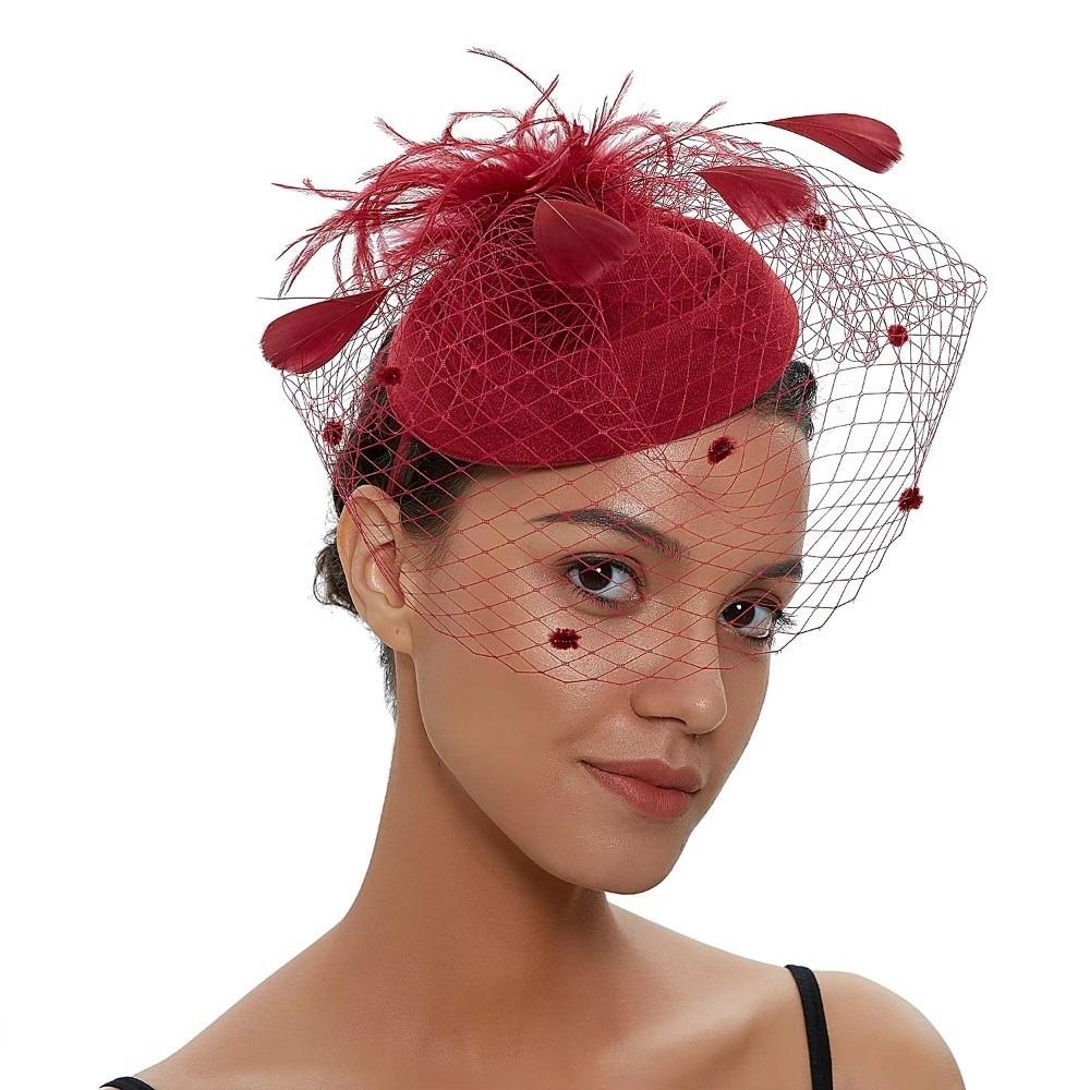 Fishnet Veil Felt Fascinator Hat Elegant Pillbox Hats New Wedding Veil Hat  Wedding Party