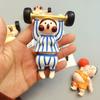 2pcs Halloween , Christmas 3D Fridge Magnets , Creative Striped Weightlifting Design , Thick , Smooth Resin Kitchen Decor