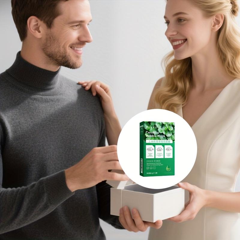 12 Stück Bläschen-Gesichtsmasken mit Hyaluronsäure-, Centella Asiatica- & Niacinamid-Extrakten - Tragbare, Reinigende & Feuchtigkeitsspendende Gesichtsmaske