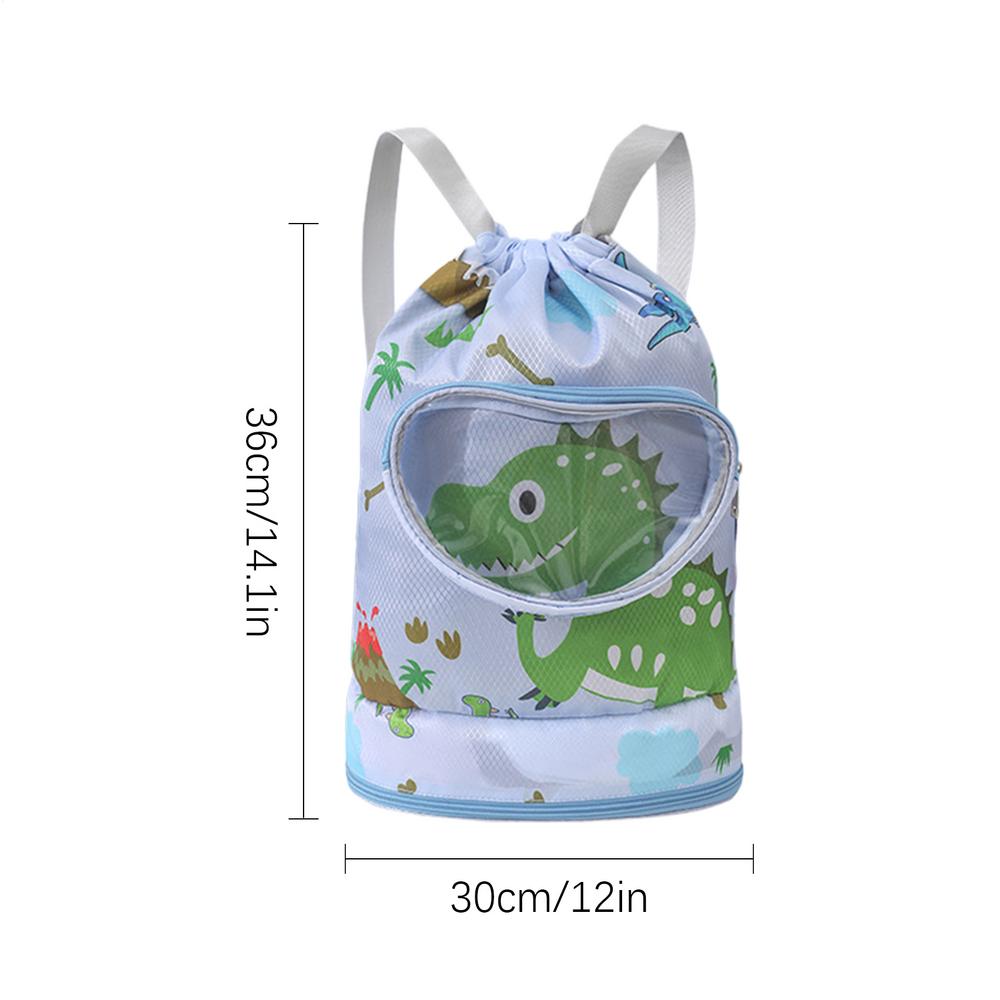 Children's Swimming Bag Wet Dry Separation with Shoe Compartment Swimsuit Storage Bag Sports Portable Backpack for Boys Girls