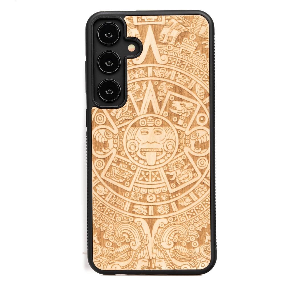 Bewood Wooden Case for Samsung Galaxy S24 Plus Aztec Calendar Aniegre