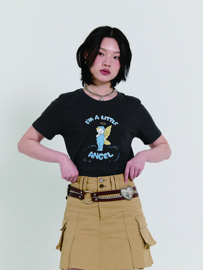 SWAYGLOW Angel Pigment Vintage T-Shirt_Charcoal
