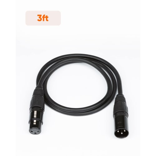 XLR-Kabel, CableCreation XLR Stecker auf XLR Buchse (XLR-Kabel) Symmetrisches Kabel 3-Pin Mikrofonkabel Canon-Kabel Schwarz/0,9M