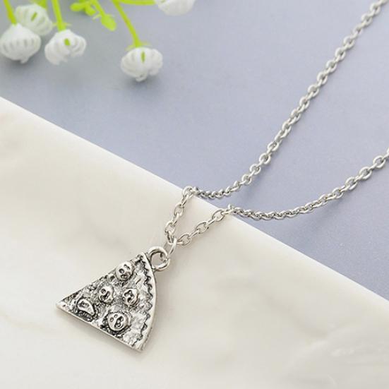 6 Pcs Pizza Slice Pendants Necklaces Creative Friendship Couple Necklace