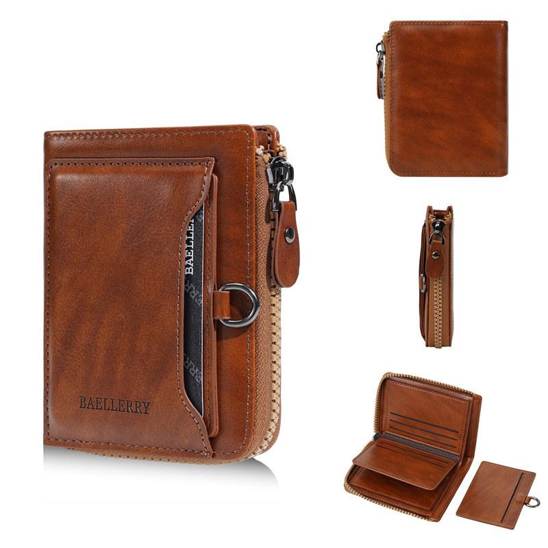 Baellerry Vintage Design Short Wallets for Men Man Business Driver's License ID Card Holder Coin Purse