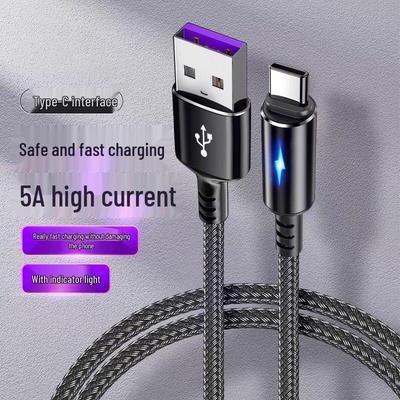 5A greito įkrovimo šviečiantis USB-C Lightning laidas Apple ir Android įrenginiams