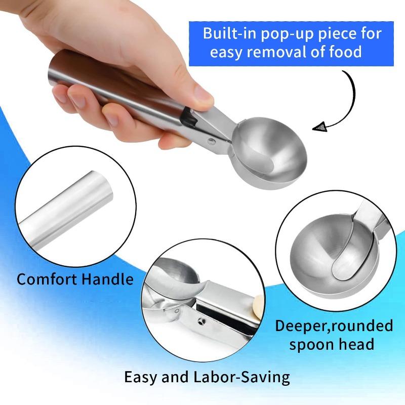 Stainless Steel Ice Cream Scoop and Scooping Tool Multi-functional Ice Cream Scoop and Scooping Tool Ice Cream and Fruit Scoop 6