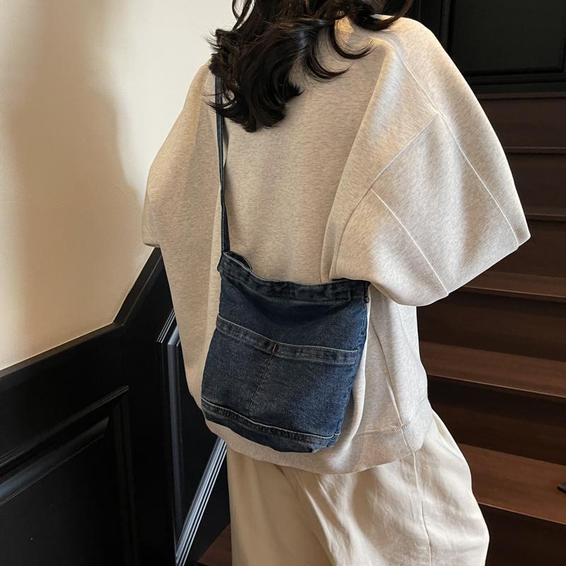 Denim Bag Women's Shoulder Bag Bucket Bag Large Capacity Crossbody Bag