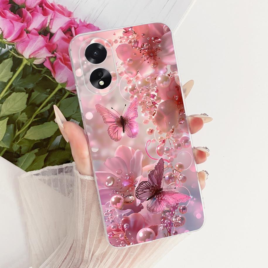 For OPPO A18 A38 4G Case CPH2579 CPH2591 Shockproof Cover Popular Flower Bowknot Soft Silicone Fundas For OPPOA18 OPPOA38 Bumper
